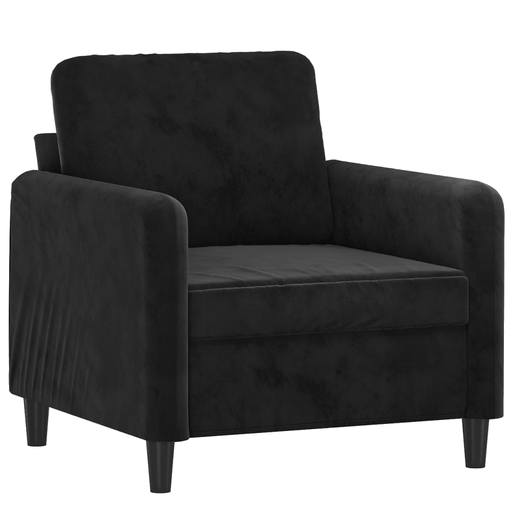 Fauteuil en velours noir 60 cm