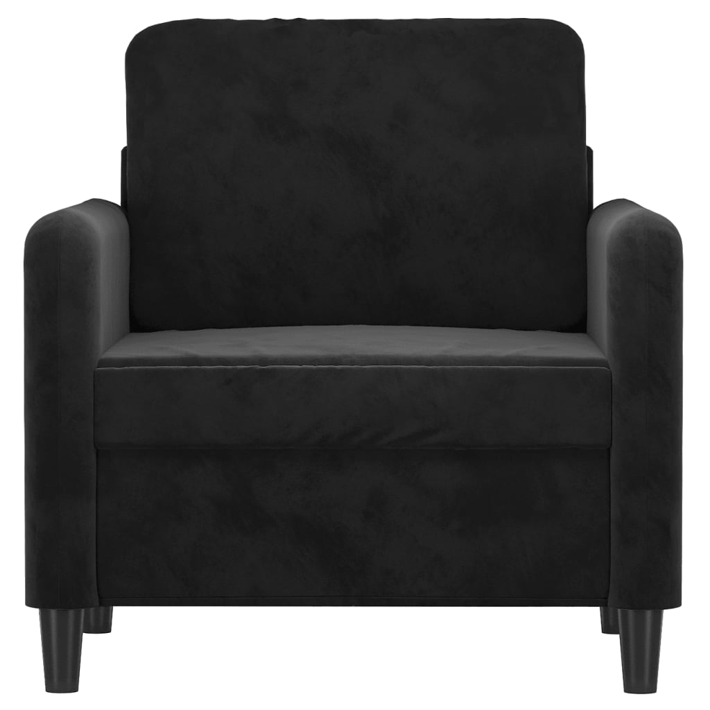 Fauteuil en velours noir 60 cm