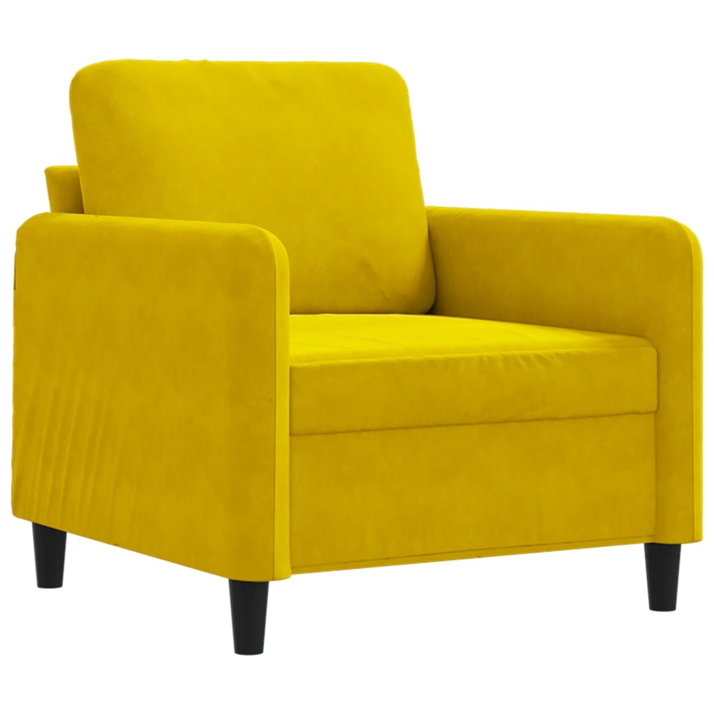 Fauteuil jaune 60 cm velours