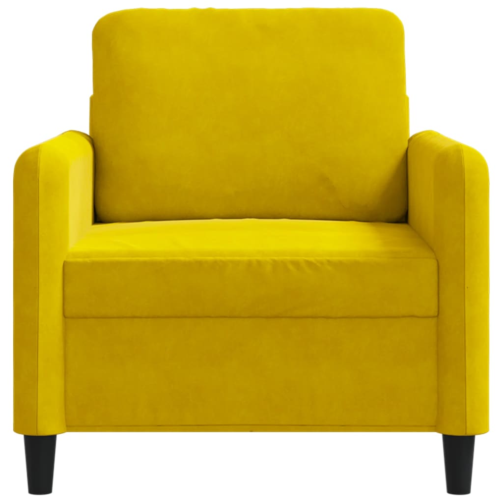 Fauteuil jaune 60 cm velours