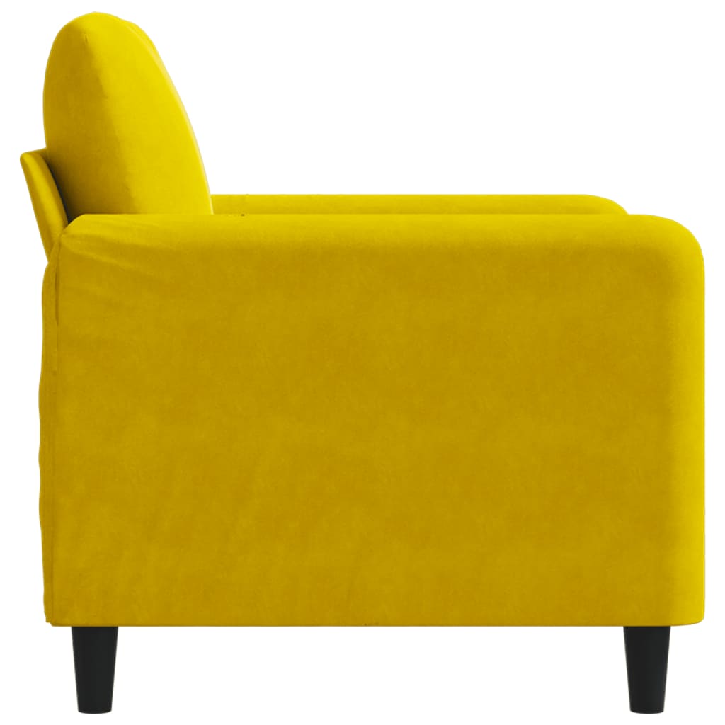 Fauteuil jaune 60 cm velours