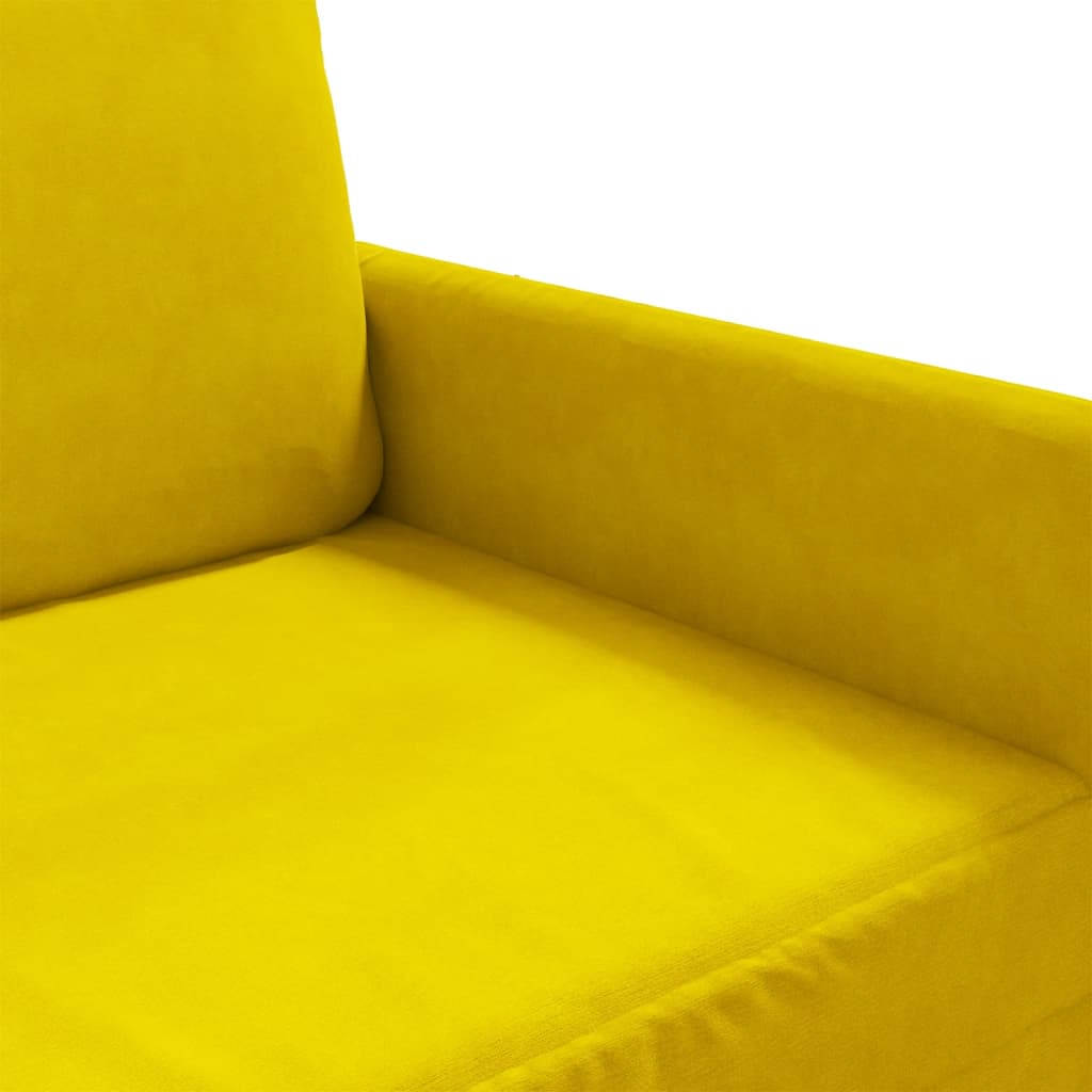 Fauteuil jaune 60 cm velours