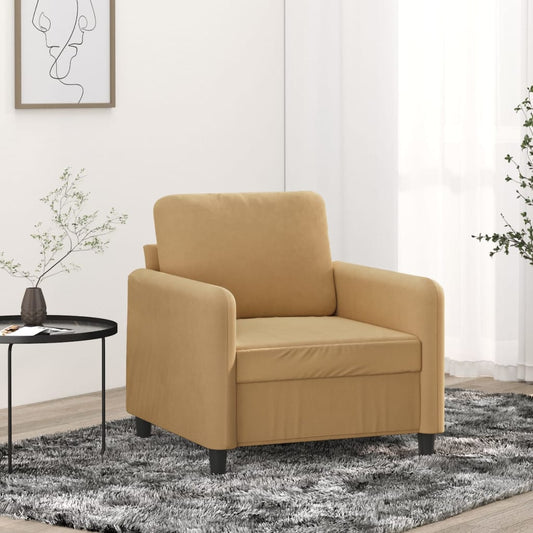 Fauteuil marron 60 cm velours