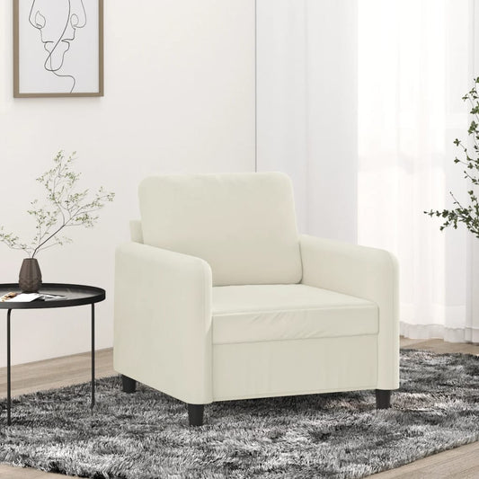 Fauteuil crème 60 cm velours