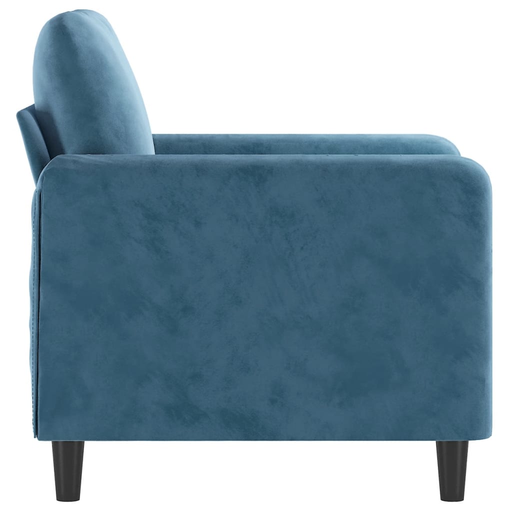 Fauteuil bleu 60 cm velours