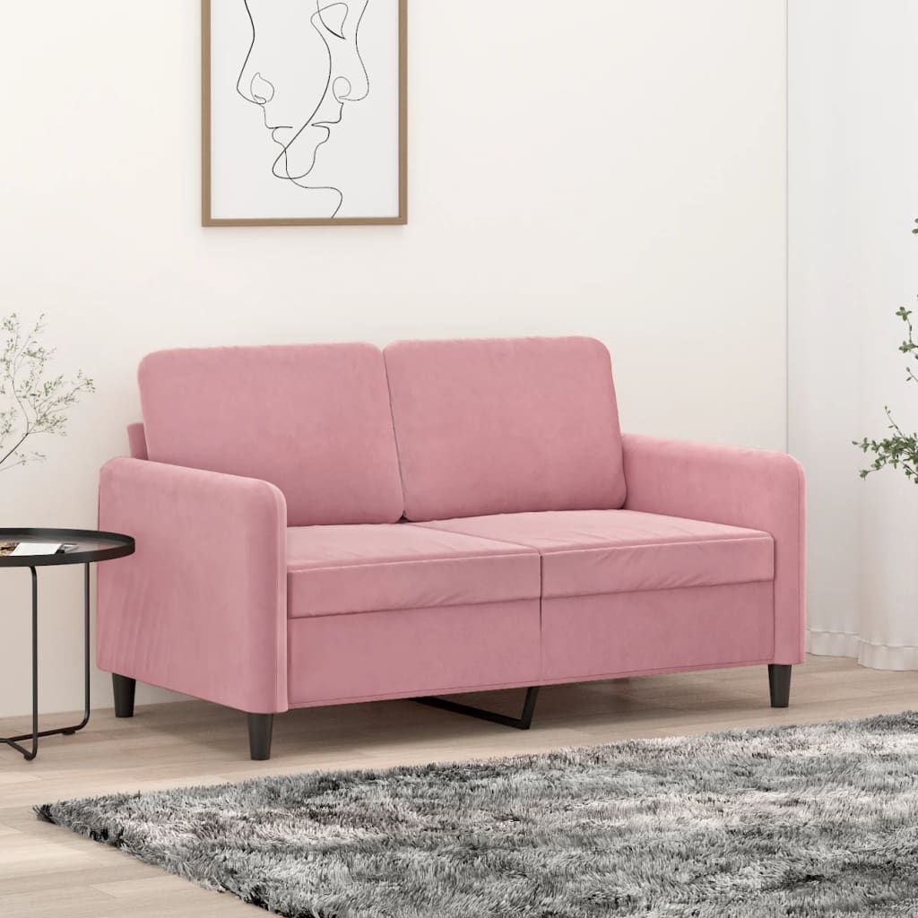 Canapé 2 places rose 120 cm velours