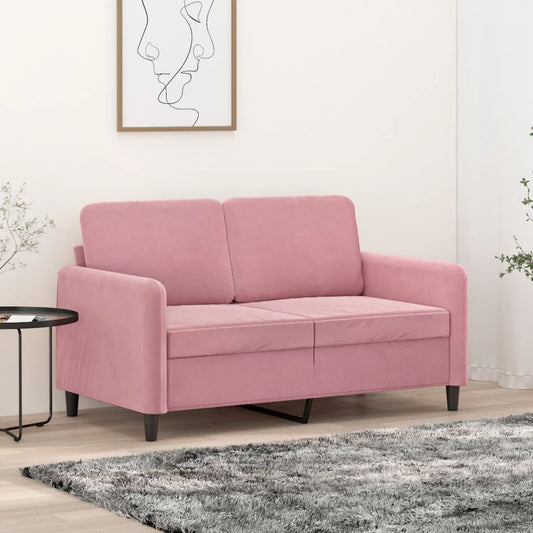Canapé 2 places rose 120 cm velours