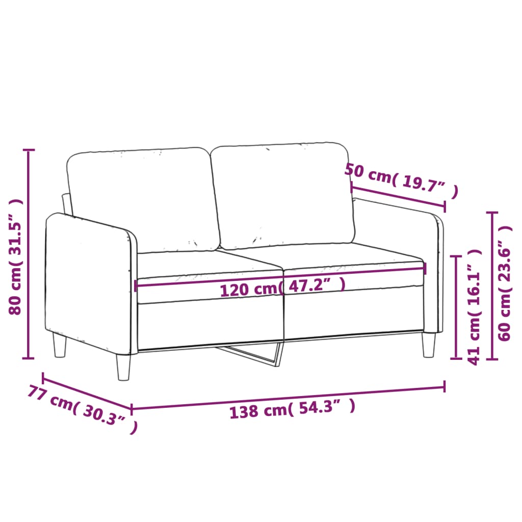 2-Sitzer-Sofa Gelb 120 cm Samt