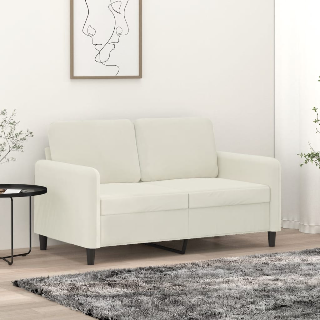 2-Sitzer-Sofa Creme 120 cm Samt