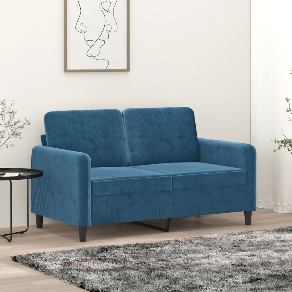 2-Sitzer-Sofa Blau 120 cm Samt