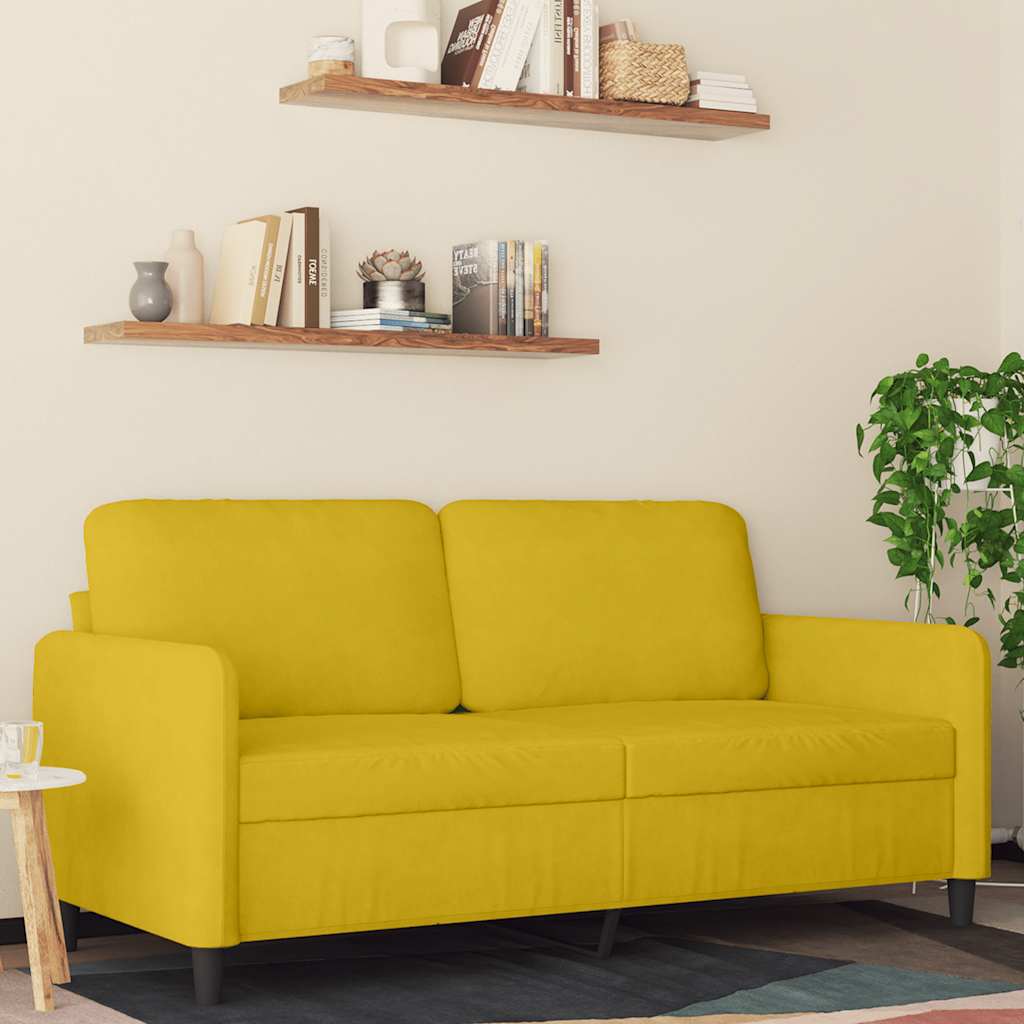 2-Sitzer-Sofa Gelb 140 cm Samt