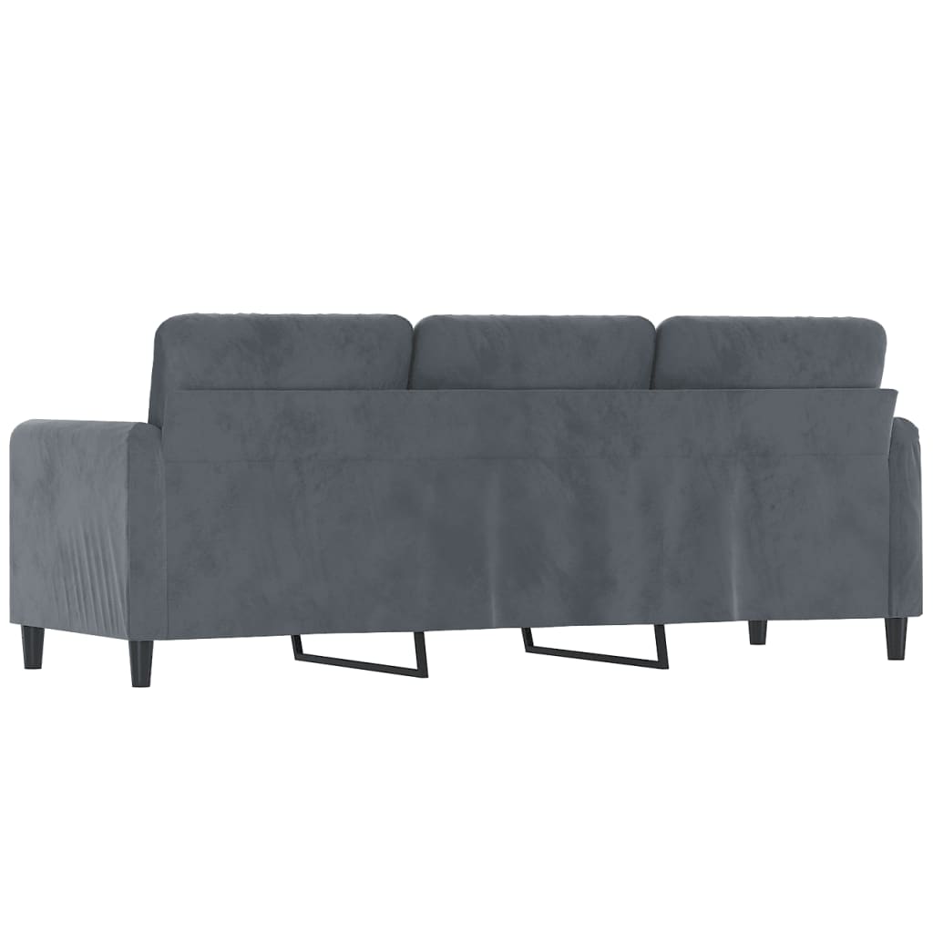 3-Sitzer-Sofa Dunkelgrau 180 cm Samt