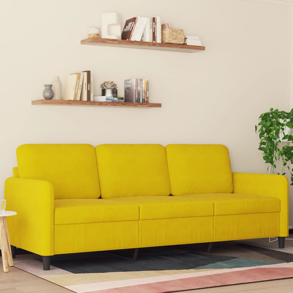 3-Sitzer-Sofa Gelb 180 cm Samt