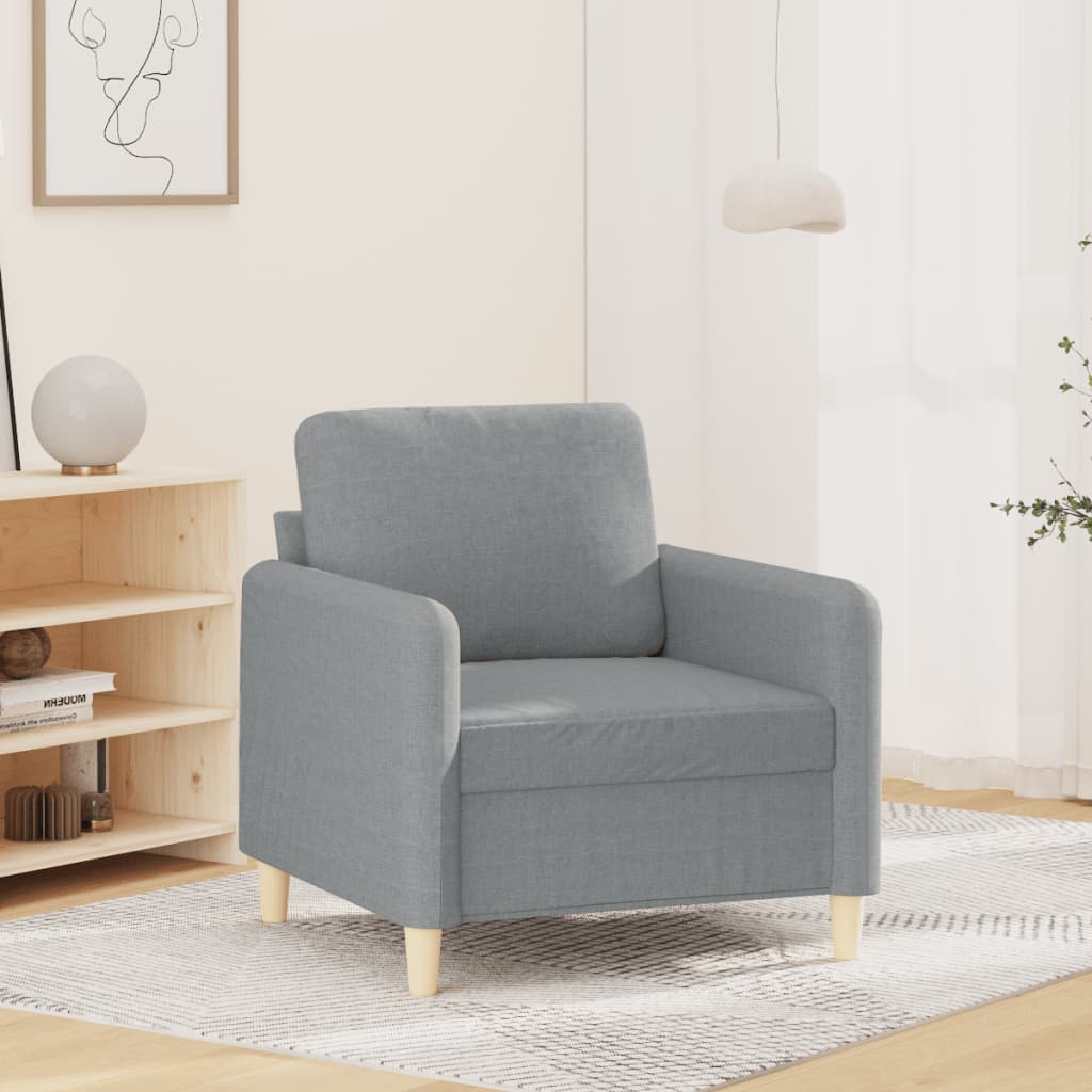 Fauteuil gris clair 60 cm tissu