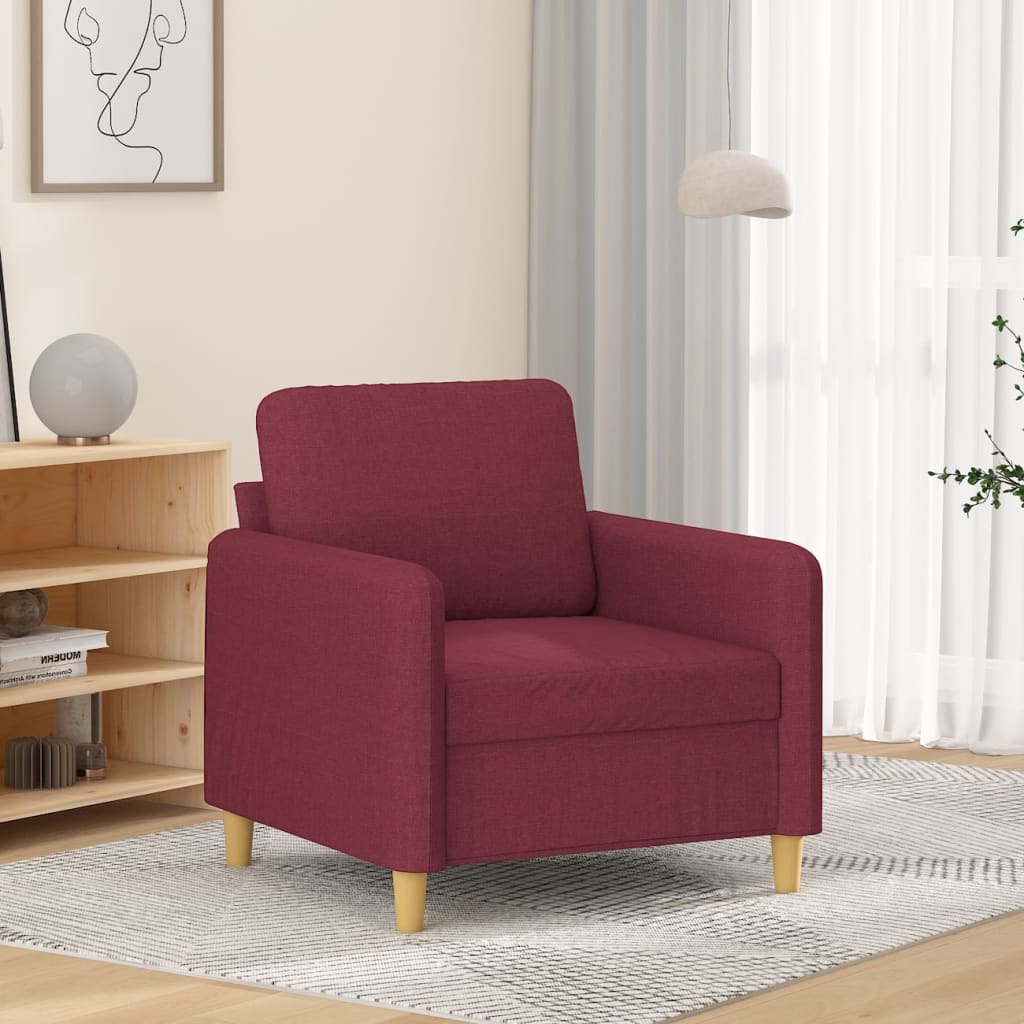 Fauteuil rouge vin 60 cm tissu