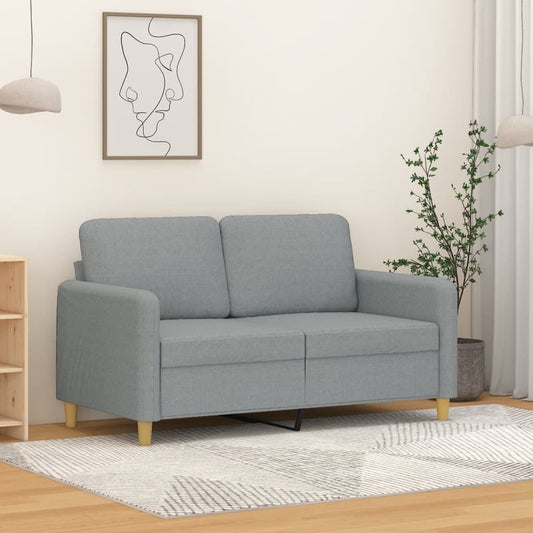 Canapé 2 places tissu gris clair 120 cm