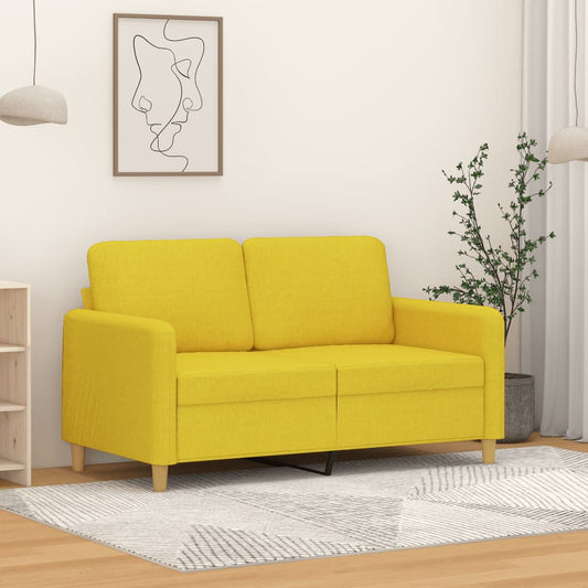 Canapé 2 places tissu jaune clair 120 cm