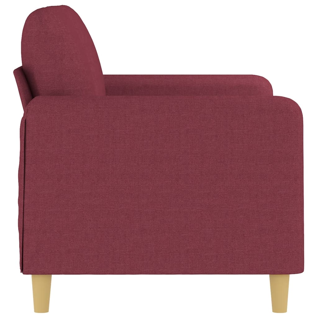 Canapé 2 places tissu rouge vin 120 cm