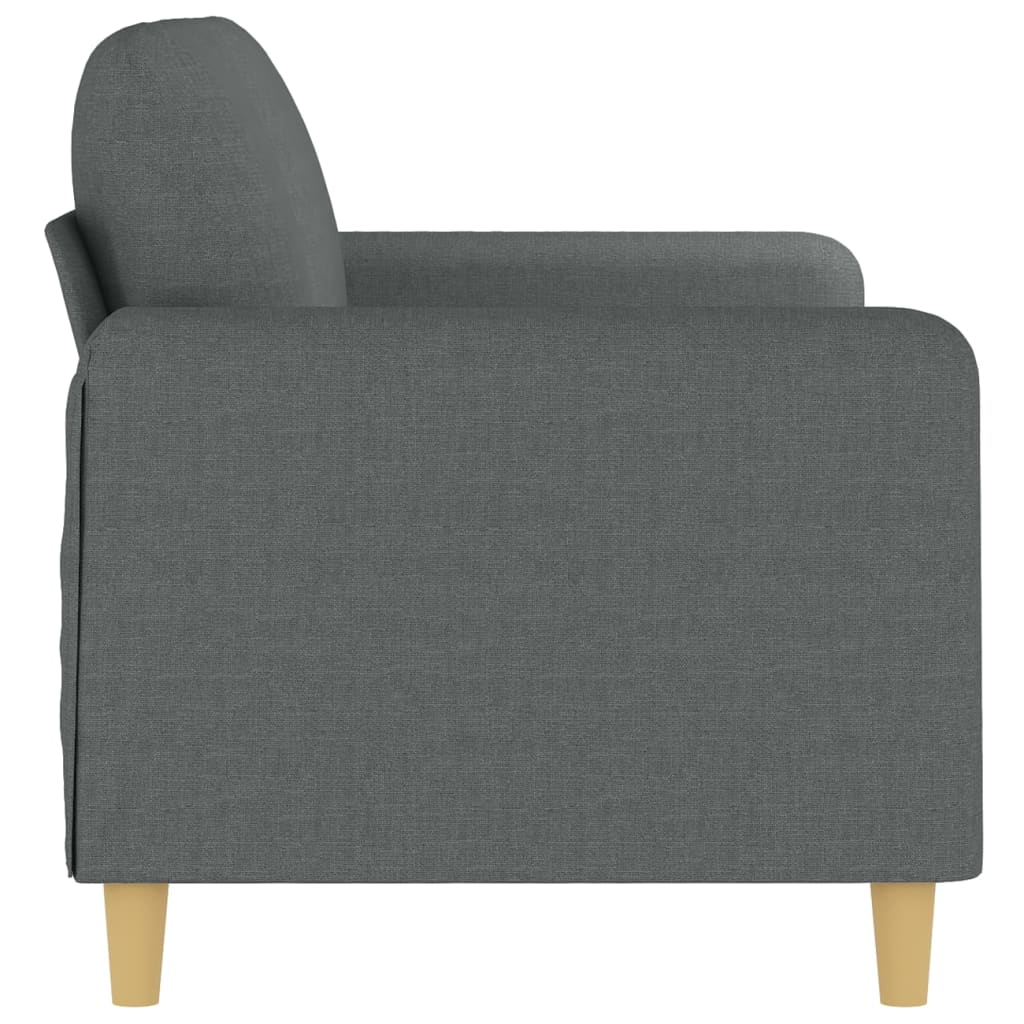 Canapé 2 places tissu gris foncé 140 cm