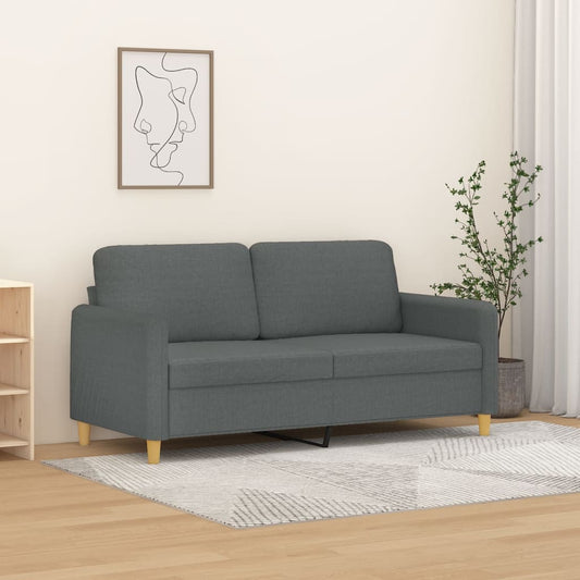 Canapé 2 places tissu gris foncé 140 cm