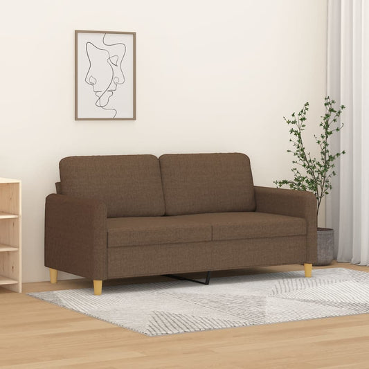 Canapé 2 places tissu marron 140 cm