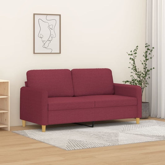 Canapé 2 places tissu rouge vin 140 cm