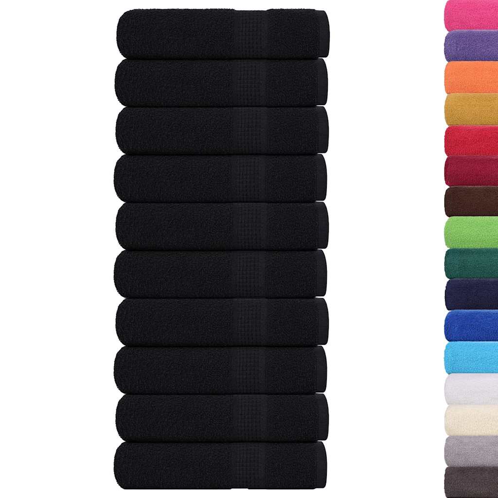 Handtücher FROGN 10 Stk. Schwarz 50x100 cm 360 g/m²