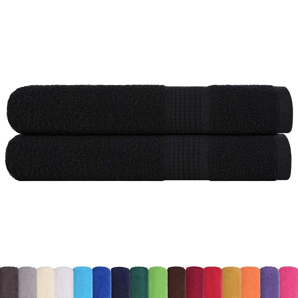 Saunatücher FROGN 2 Stk. Schwarz 80x200 cm 360 g/m²