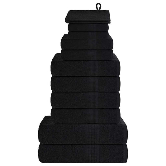 12-tlg. Handtuch-Set FROGN Schwarz 360 g/m²