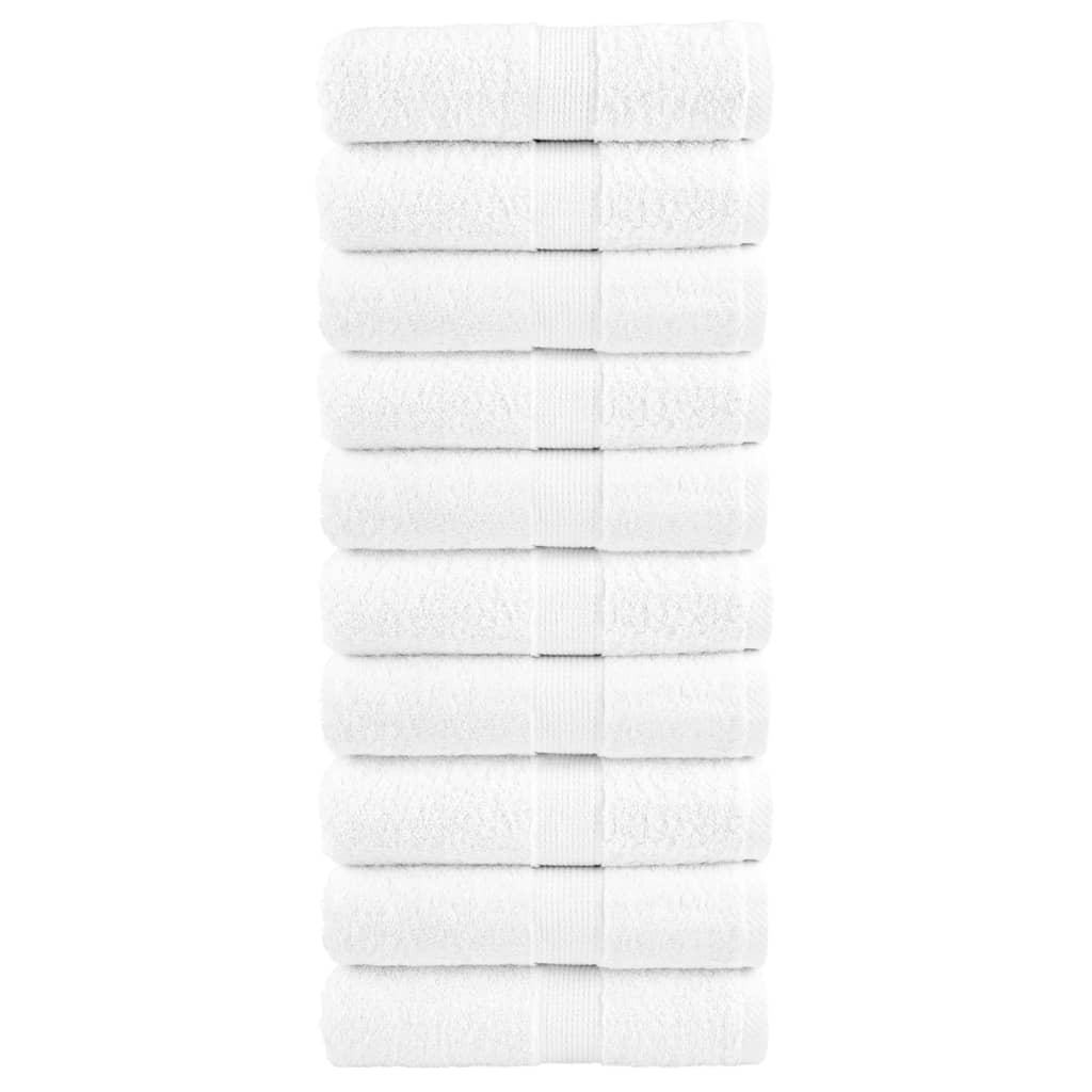 Premium Gästetücher SOLUND 10 Stk. Weiß 30x50 cm 600 g/m²