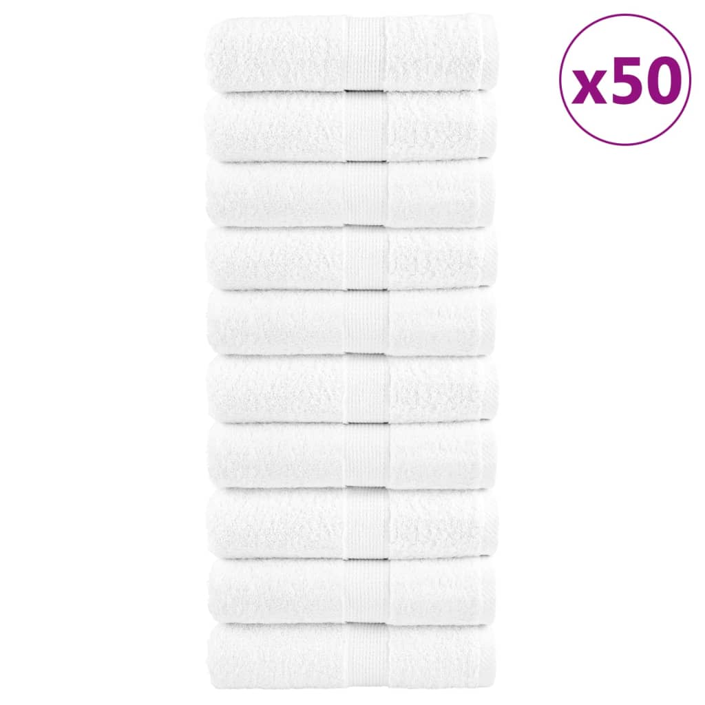 Premium Gästetücher SOLUND 50 Stk. Weiß 30x50 cm 600 g/m²