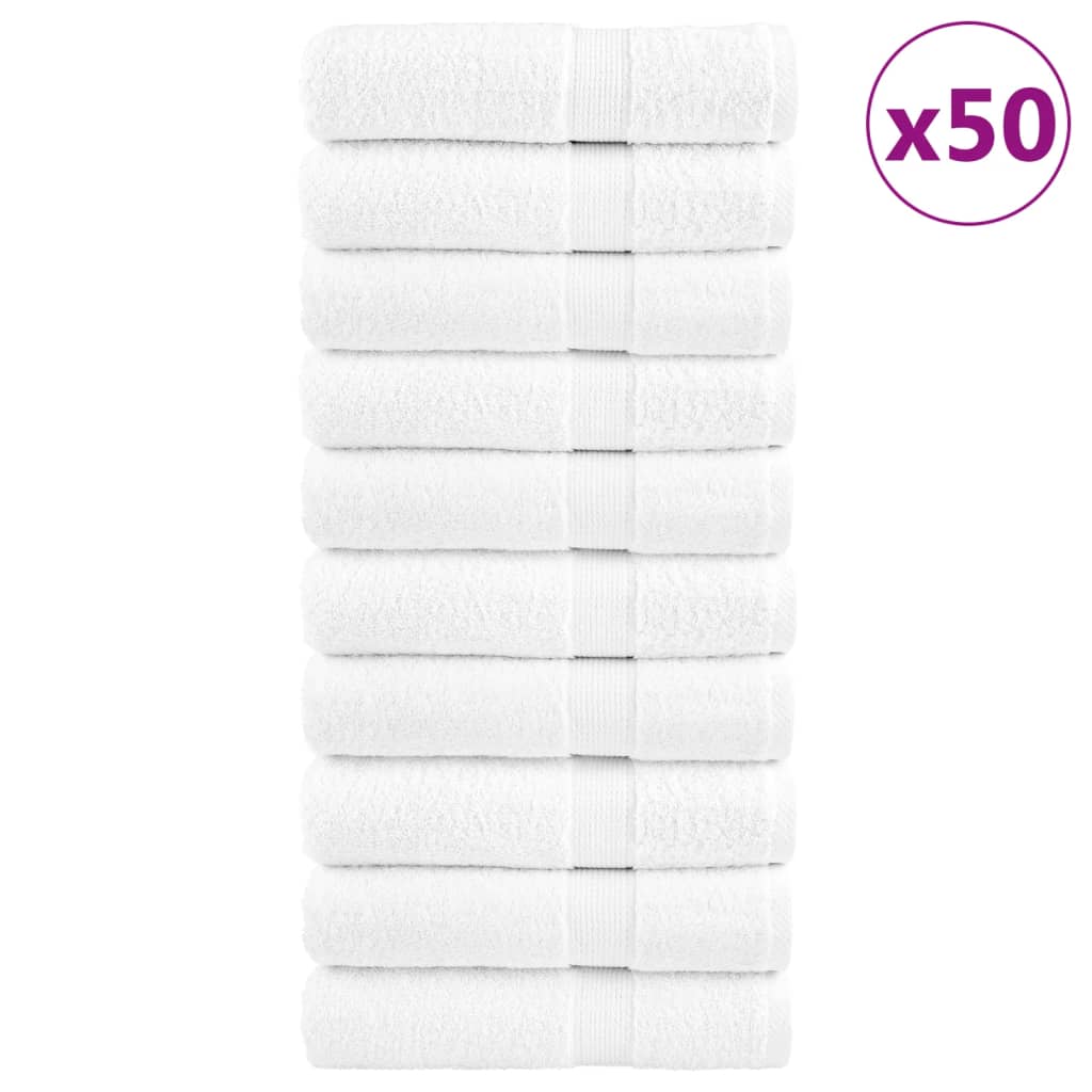 Premium Handtücher SOLUND 50 Stk. Weiß 50x100 cm 600 g/m²
