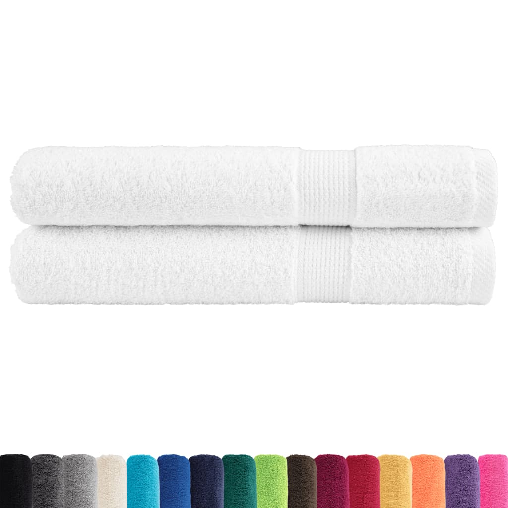 Premium Saunatücher SOLUND 2 Stk. Weiß 80x200 cm 600 g/m²