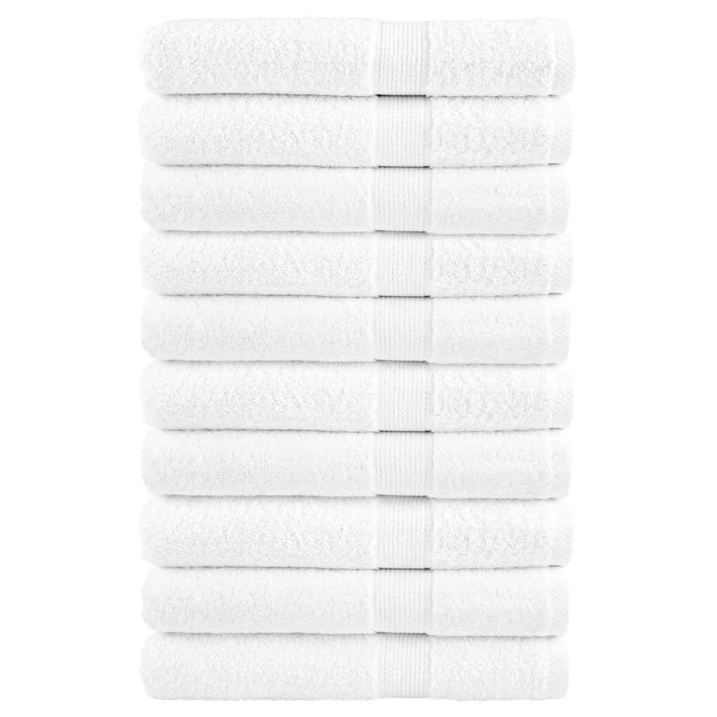 Premium Handtücher SOLUND 10 Stk. Weiß 100x200 cm 600 g/m²
