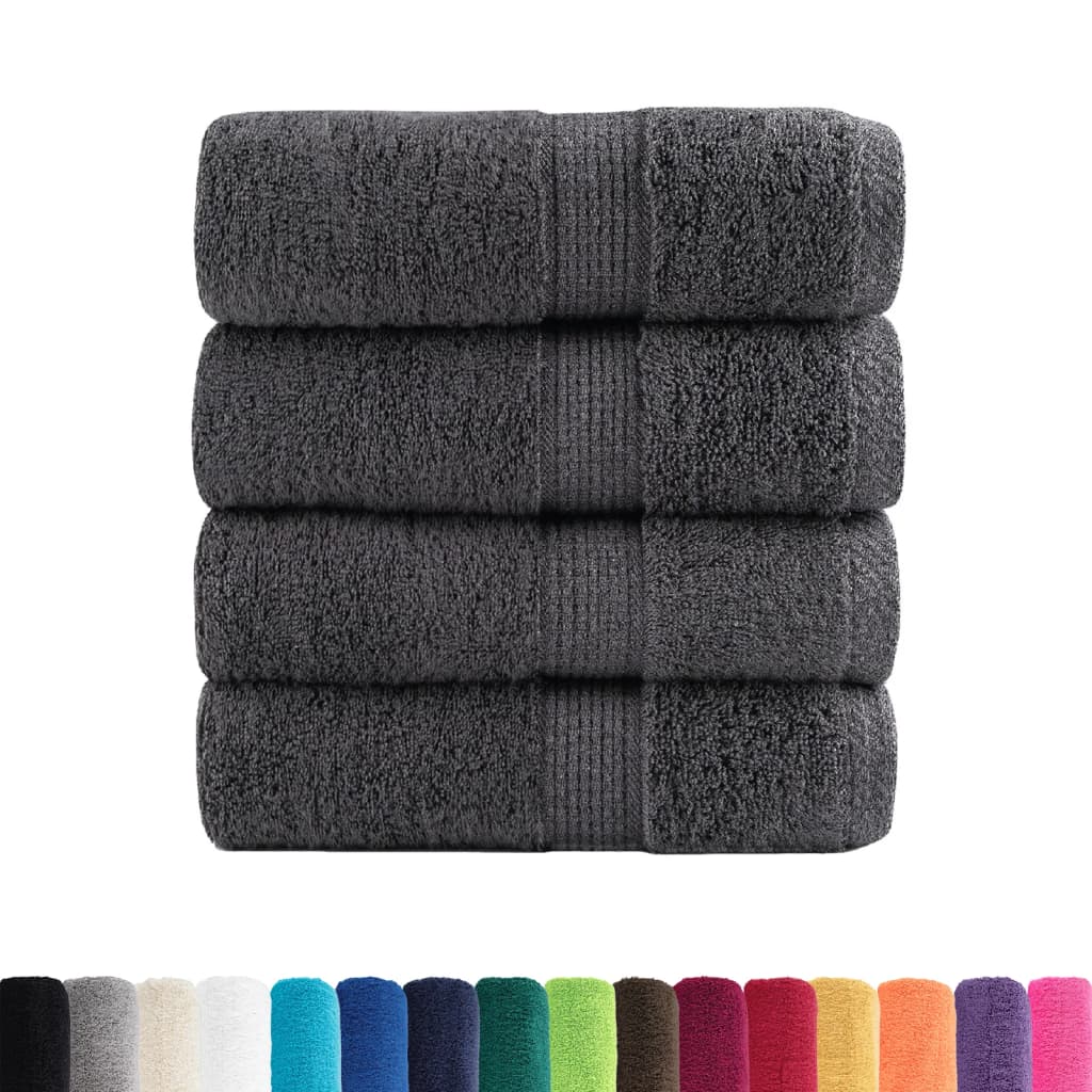 Premium-Waschtücher SOLUND 4 Stk. Anthrazit 30x30 cm 600 g/m²