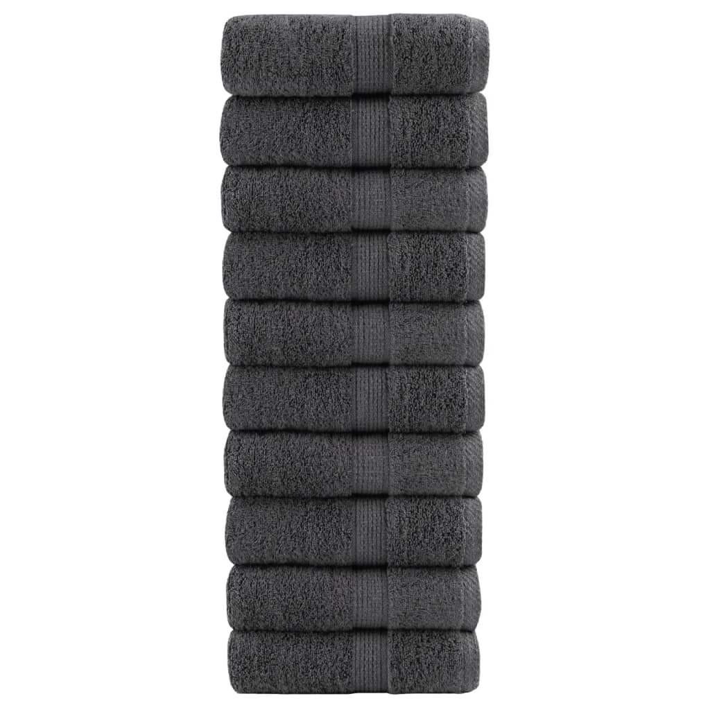 Premium Gästetücher SOLUND 10 Stk. Anthrazit 30x50 cm 600 g/m²
