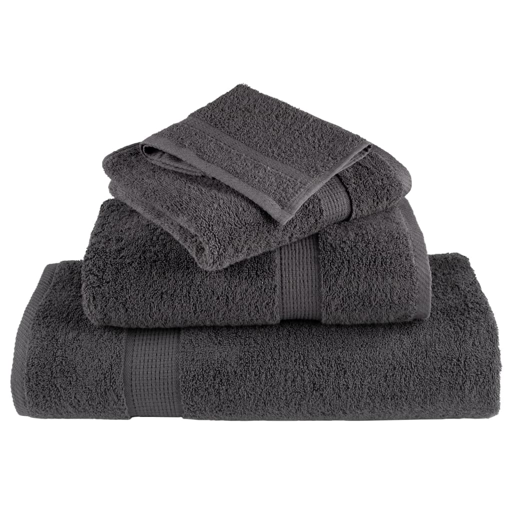 Premium Gästetücher SOLUND 10 Stk. Anthrazit 30x50 cm 600 g/m²