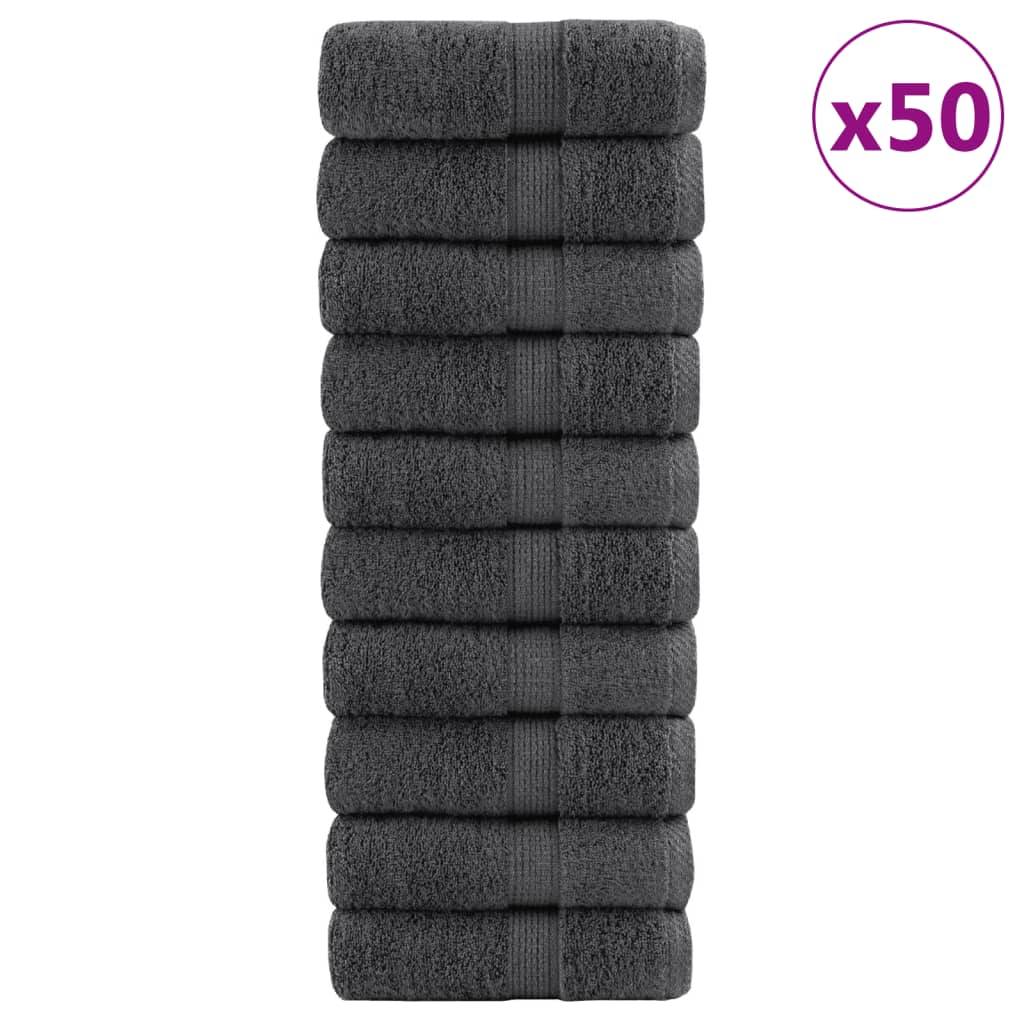 Premium Gästetücher SOLUND 50 Stk. Anthrazit 30x50 cm 600 g/m²