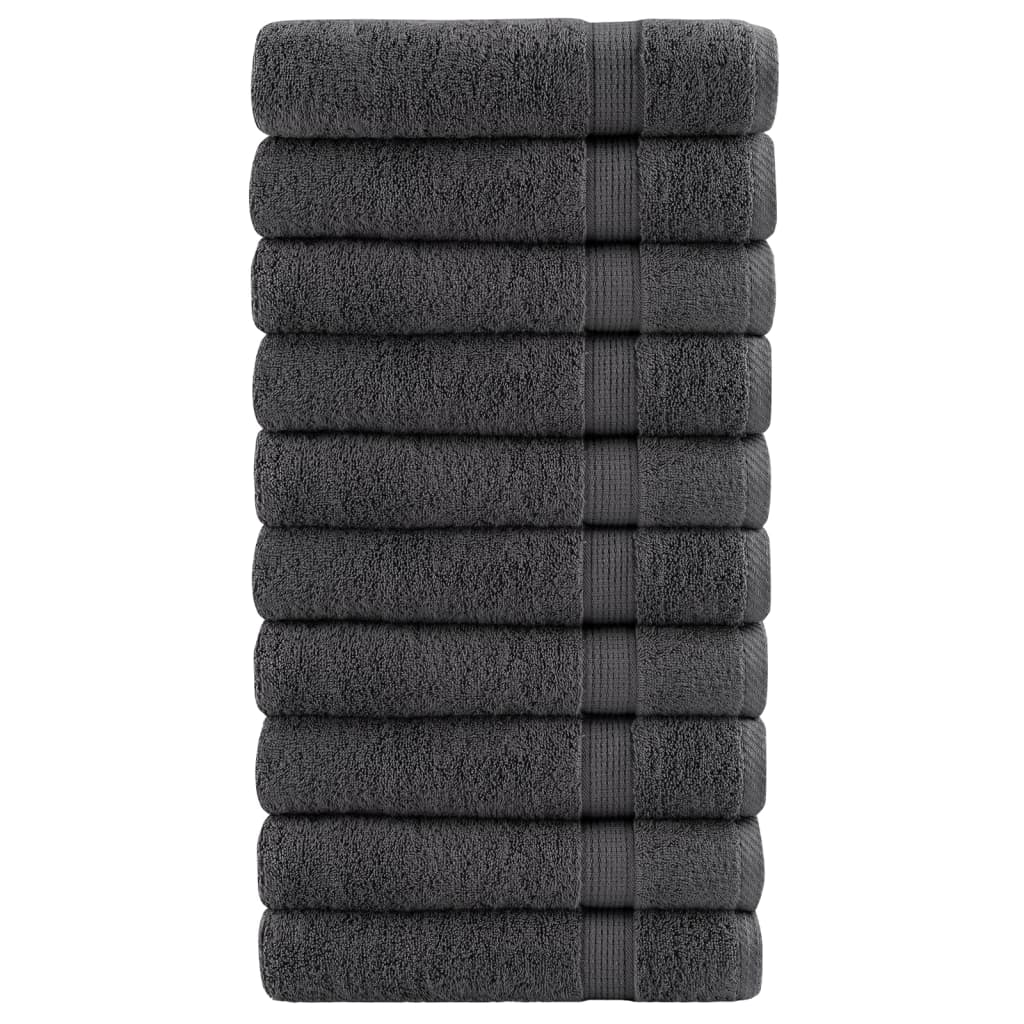 Premium Handtücher SOLUND 10 Stk. Anthrazit 50x100 cm 600 g/m²