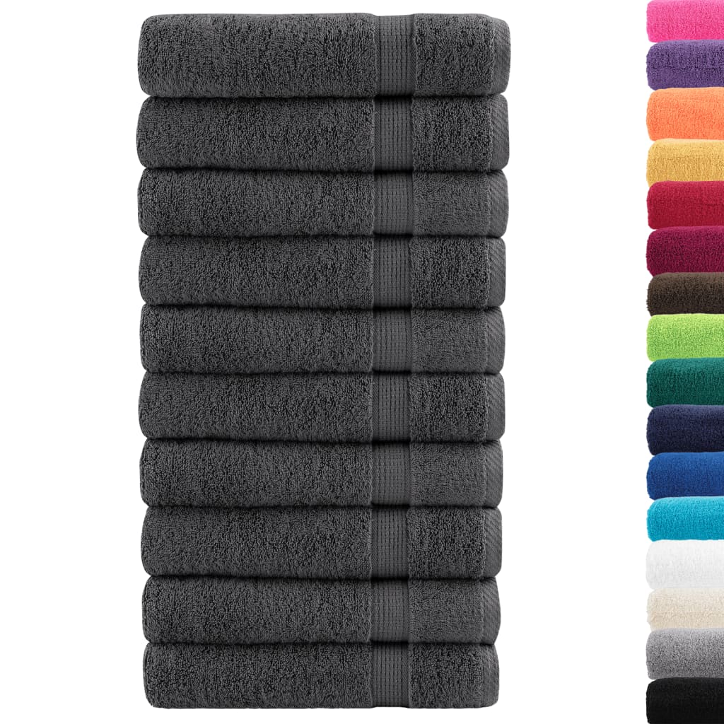 Premium Handtücher SOLUND 10 Stk. Anthrazit 50x100 cm 600 g/m²