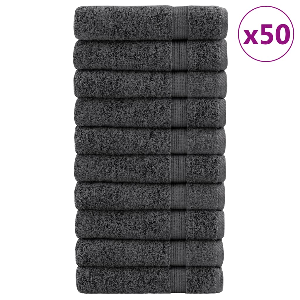 Premium Handtücher SOLUND 50 Stk. Anthrazit 50x100 cm 600 g/m²