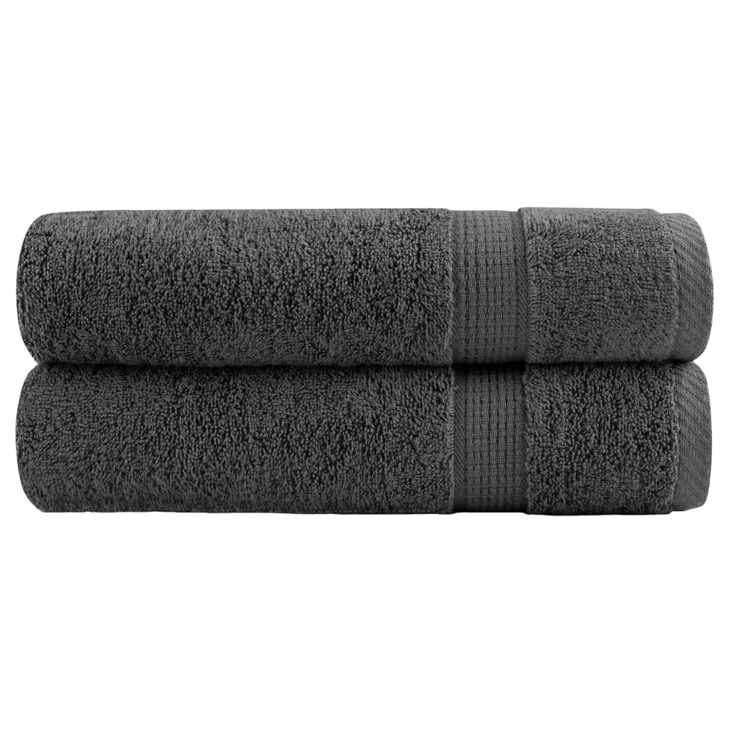 Premium Duschtücher SOLUND 2 Stk. Anthrazit 70x140 cm 600 g/m²