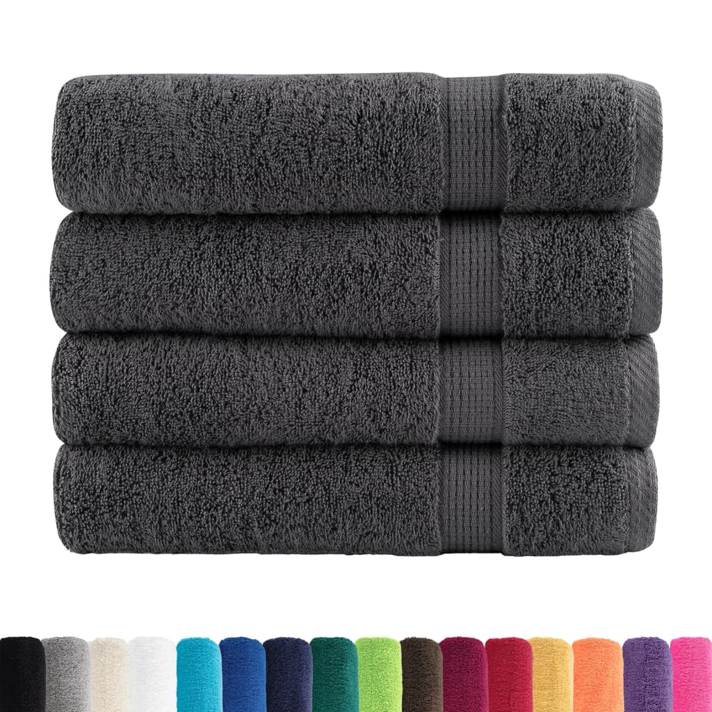 Premium Duschtücher SOLUND 4 Stk. Anthrazit 70x140 cm 600 g/m²