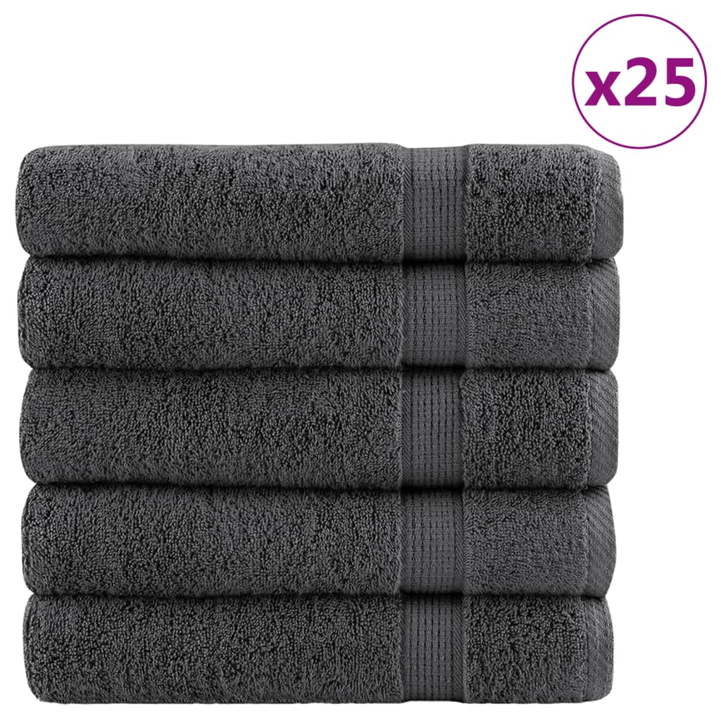 Premium Duschtücher SOLUND 25 Stk. Anthrazit 70x140 cm 600 g/m²