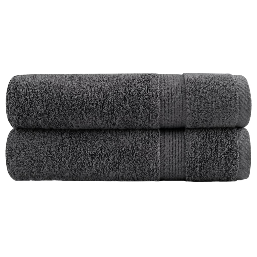 Premium Badetücher SOLUND 2 Stk. Anthrazit 100x150 cm 600 g/m²