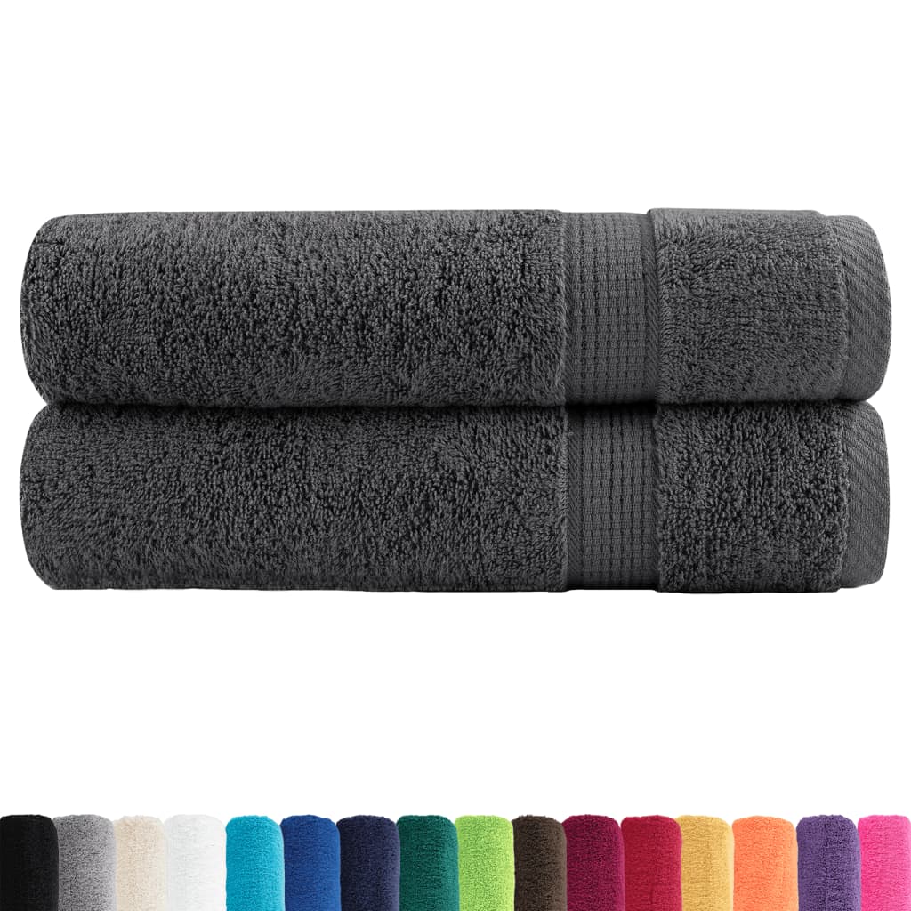 Premium Badetücher SOLUND 2 Stk. Anthrazit 100x150 cm 600 g/m²