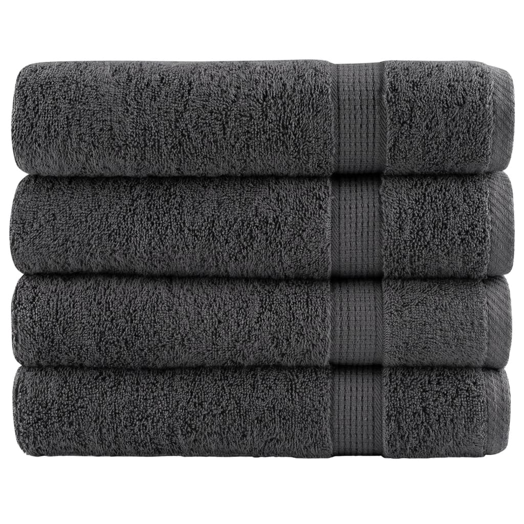 Premium Badetücher SOLUND 4 Stk. Anthrazit 100x150 cm 600 g/m²