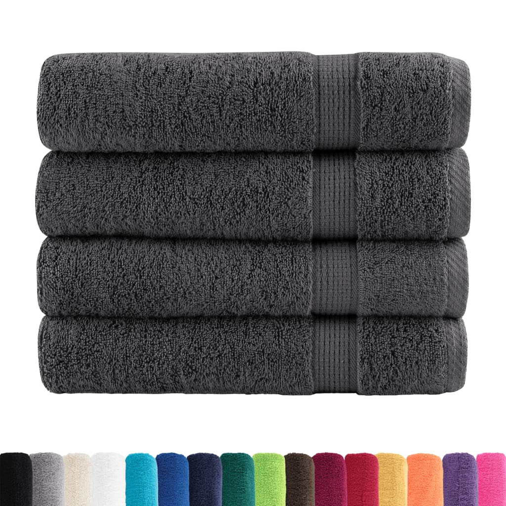 Premium Badetücher SOLUND 4 Stk. Anthrazit 100x150 cm 600 g/m²