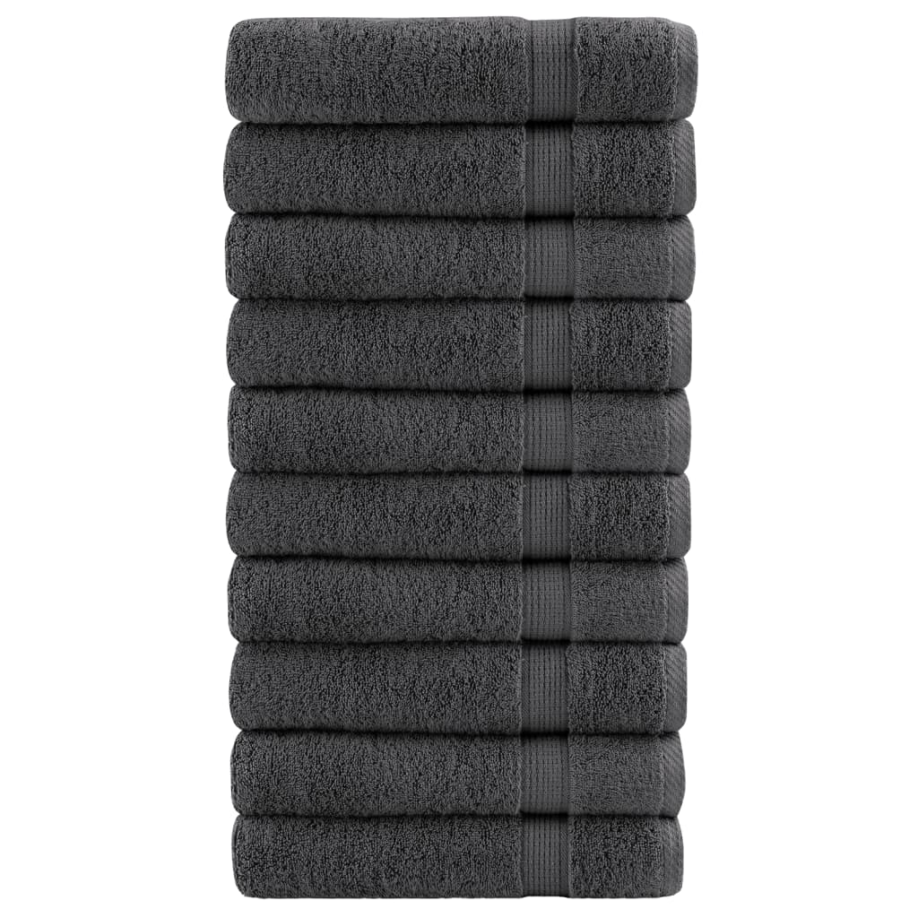 Premium Badetücher SOLUND 10 Stk. Anthrazit 100x150 cm 600 g/m²