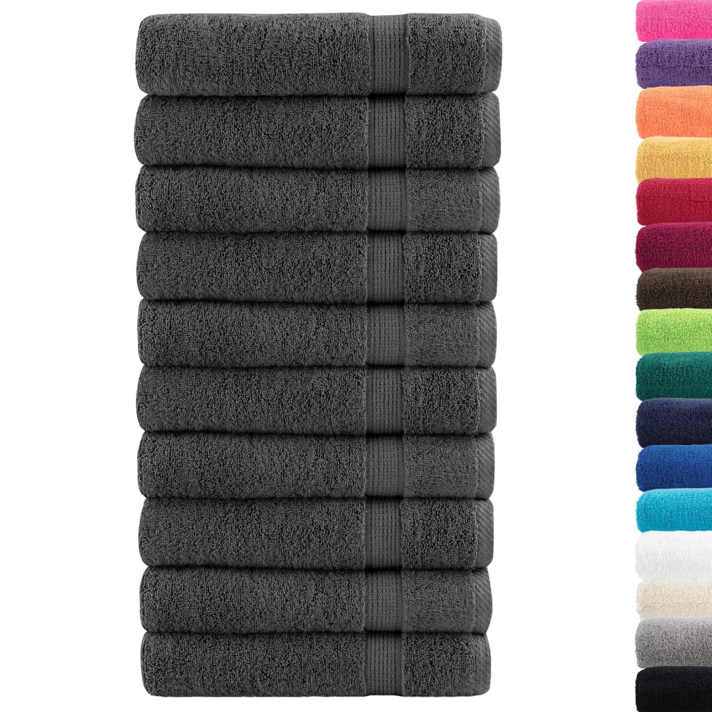 Premium Badetücher SOLUND 10 Stk. Anthrazit 100x150 cm 600 g/m²